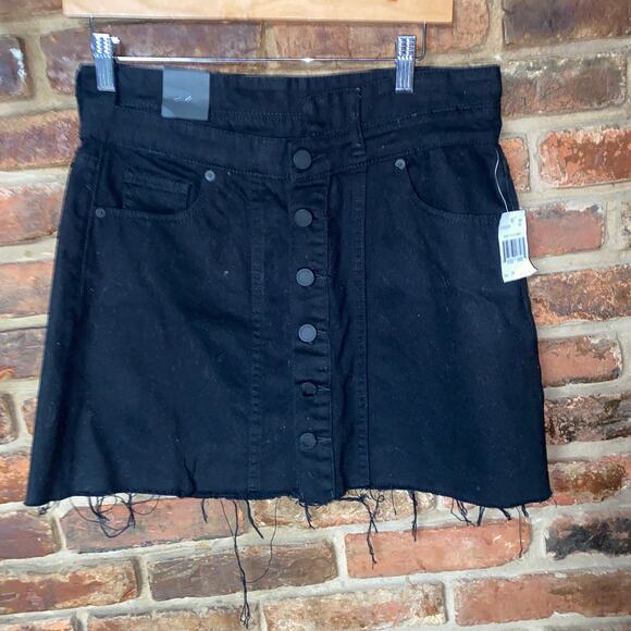 NWT BLANKNYC Black Wash Denim Night Stroll Jean Mini Skirt Women's Size 28 - Picture 2 of 10